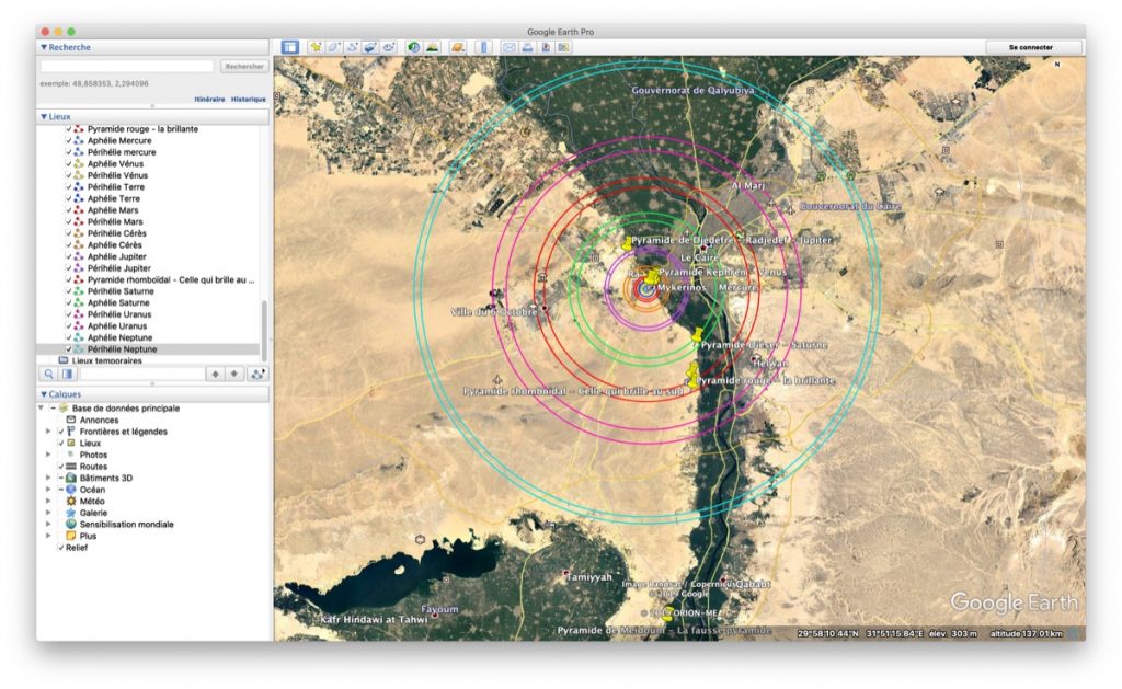 planétarium de gizeh pyramide google earth