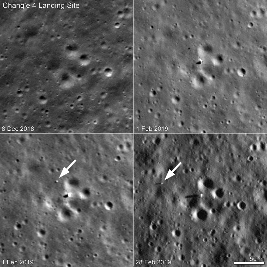 sonde lunaire chang e 4 avec son rover vu par LRO content_ChangE4_Feb_4panel_4release